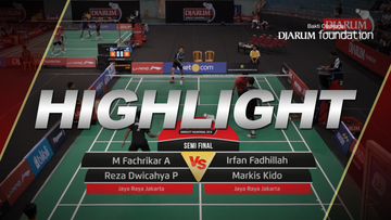 M Fachrikar A/Reza Dwicahya P (Jaya Raya Jakarta) VS Irfan Fadhillah/Markis Kido (Jaya Raya Jakarta)
