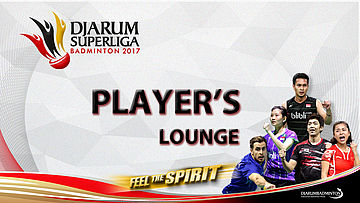 Pannawit Thongnuam at Player's Lounge Djarum Superliga Badminton 2017