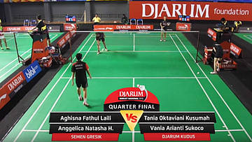 Tania Oktaviani Kusumah/Vania Arianti Sukoco (Djarum Kudus) VS Aghisna Fathul Laili/Anggelica Natasha Herloando (Semen Gresik)