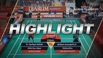 M. Taufiqul Hafizh/Rifki Nur Alam (Djarum Kudus) VS Ghifarri Anandaffa/Mahardika (Jaya Raya Jakarta)