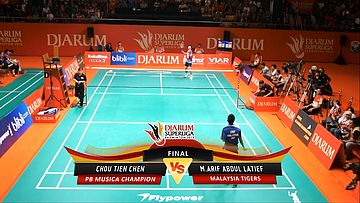 Chou Tien Chen (PB MUSICA CHAMPION) VS M. Arif Abdul Latief (MALAYSIA TIGERS) DJARUM SUPERLIGA 2013