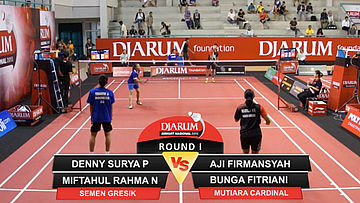 Denny Surya Pranata/Miftahul Rahma Nabila (Semen Gresik) VS Aji Firmansyah/Bunga Fitriani (Mutiara Cardinal Bandung)