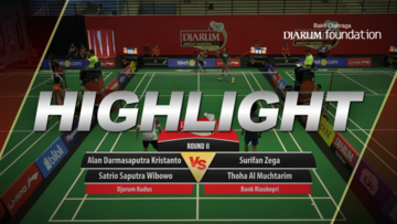 Alan Darmasaputra Kristanto/Satrio Saputra Wibowo (Djarum Kudus) VS Surifan Zega/Thoha Al Muchtarim (Bank Riaukepri)
