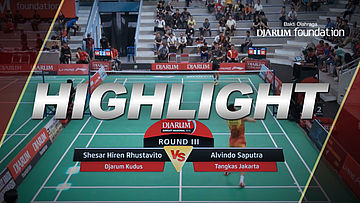 Shesar Hiren Rhustavito (Djarum Kudus) VS Alvindo Saputra (Tangkas Jakarta)