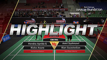 Hendra Aprida Gunawan/Rizko Asuro (Pertamina Fastron) VS Amri Syahnawi/Rian Swastedian (Jaya Raya Jakarta)