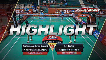 Zachariah Josiahno Sumanti/Winny Oktavina Kandow (Tangkas Jakarta) VS Ary Taufik/Anggelica Natasha (SGS PLN Bandung)