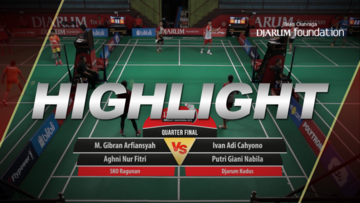Ivan Adi Cahyono/Putri Giani Nabila (Djarum Kudus) VS Muhammad Gibran Arfiansyah/Aghni Nur Fitri (SKO Ragunan)