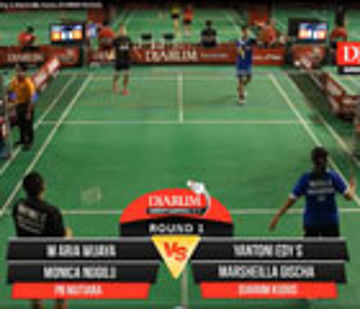 M Aria W/Monica Nggilu (Mutiara Cardinal Bandung) VS Yantoni E/Marsheilla Gischa (Djarum Kudus)
