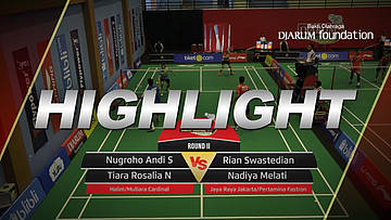 Nugroho Andi Saputro/Tiara Rosalia Nuraidah (Halim/Mutiara Cardinal Bandung) VS Rian Swastedian/Nadiya Melati (Jaya Raya Jakarta/Pertamina Fastron)