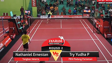 Nathaniel Ernestan Sulistyo (PB. TANGKAS JAKARTA) VS Try Yudha Prayoga (PBSI PADANG PARIAMAN)