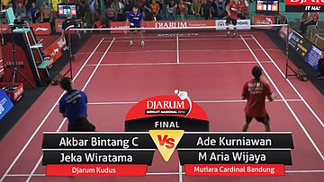 Akbar Bintang Cahyono/Jeka Wiratama (PB. DJARUM KUDUS) VS Ade Kurniawan/M. Aria Wijaya (PB. MUTIARA CARDINAL BANDUNG)