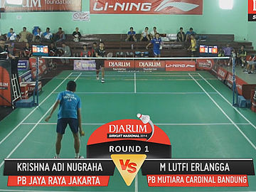 Krishna Adi Nugraha (PB JAYA RAYA JAKARTA) VS M Lutfi Erlangga (PB MUTIARA CARDINAL BANDUNG)