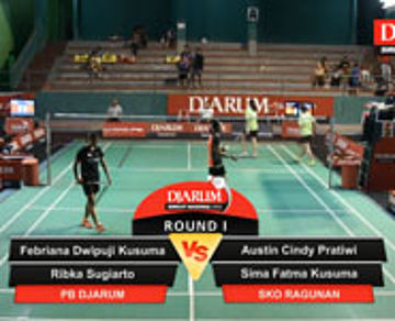 Febriana D/Ribka S (Djarum Kudus) VS Austin C/Sima F (SKO Ragunan/Ragunan)