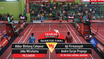 Akbar Bintang Cahyono/Jeka Wiratama (PB. DJARUM KUDUS) VS Aji Firmansyah/Andre Suryo Prayogo (PB. MUTIARA CARDINAL BANDUNG)