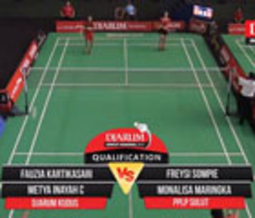 Fauzia Kartika S/Metya Inayah C (Djarum Kudus) VS Freysi Sompie/Monalisa M (PPLP Sulut)