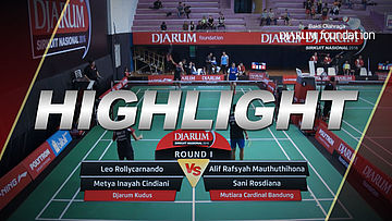 Leo Rollycarnando/Metya Inayah Cindiani (Djarum Kudus) VS Alif Rafsyah Mauthuthihona/Sani Rosdiana (Mutiara Cardinal Bandung)