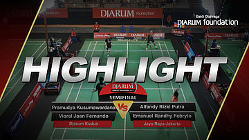 Pramudya Kusumawardana/Viorel Joan Fernando (Djarum Kudus) VS Alfandy Rizki Putra Kasturo/Emanuel Randhy Febryto (Jaya Raya Jakarta)