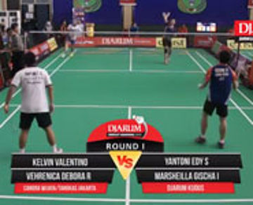 Kelvin V/Vehrenica D (Candra Wijaya/Tangkas jakarta) VS Yantoni Edy/Marsheilla Gischa (Djarum Kudus)