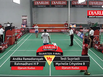 Andika Ramadiansyah/Rahmadhani Hastiyanti Putri (PB. Djarum Kudus) VS Tedi Supriadi/Mychelle Crhystine Bandaso (PB. Djarum Kudus)