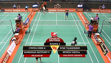 Cythia Shara A./ Rahmadhani H.P. (PB DJARUM) VS Diyah Yulianingrum/ Meyrien Y. (JAYA RAYA JAKARTA)