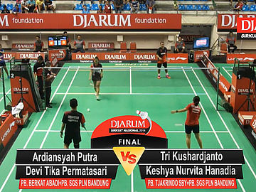 Ardiansyah Putra/Devi Tika Permatasari (PB. BERKAT ABADI/PB. SGS PLN BANDUNG) VS Tri Kushardjanto/Keshya Nurvita Hanadia (PB. TJAKRINDO SBY/PB. SGS PLN BANDUNG)