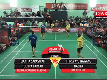Dianita Saraswati/Yulfira Barkah (PB MUTIARA CARDINAL BANDUNG) VS Fitria Ayu Nawang/Nabila (PB SEMEN GRESIK)