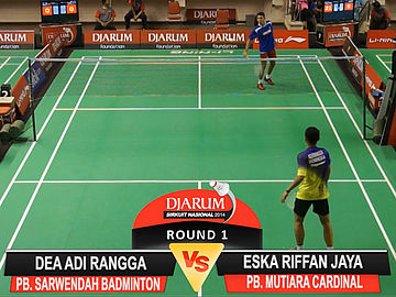 Dea Adi Rangga (PB. SARWENDAH BADMINTON) VS Eska Riffan Jaya (PB. MUTIARA CARDINAL)