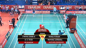 Cynthia Shara A/ R. H. Putri (PB DJARUM) VS Bunga Fitriani/ Mayrina Lukmanda (MUTIARA BANDUNG)