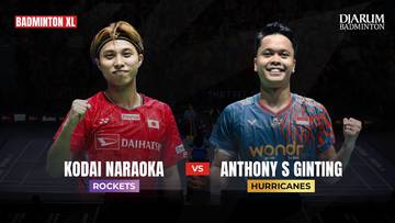 BDMNTN-XL | Kodai Naraoka Tumbangkan Ginting! Rockets Hajar Hurricanes 5-3