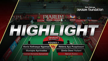 Helena Ayu Puspitasari/Sintia Dewi Yuliani (Djarum Kudus) VS Maria Nathasya Ngomas Gamas/Moniqke Aprinadea Soegiarto (Mutiara Cardinal Bandung)