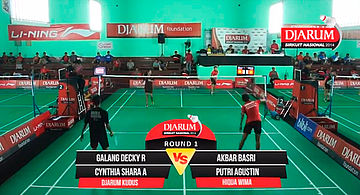 Galang Decky R/Cynthia Shara A (Djarum Kudus) VS Akbar Basri/Putri Agustin (HiQua Wima)