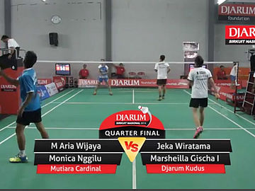 M. Aria Wijaya/Monica Nggilu (PB. Mutiara Cardinal Bandung) VS Jeka Wiratama/Marsheilla Gischa Islami (PB. Djarum Kudus)