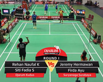 Rehan Naufal K/Siti Fadia S (DJARUM KUDUS) VS Jeremy H/Firda Ayu (SURYANAGA SURABAYA)