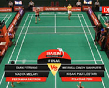 Meirisa Cindy S/Nisak Puji L (Pelatnas PBSI) VS Dian F/Nadya M (Pertamina Fastron)