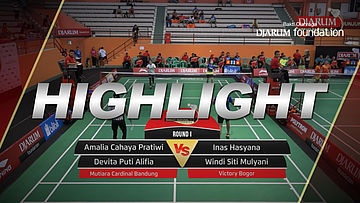 Amalia Cahaya P/Devita Puti A (Mutiara Cardinal Bandung) VS Inas Hasnaya/Windi Siti M (Victory Bogor)