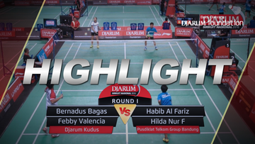 Bernadus Bagas/Febby Valencia (Djarum Kudus) VS Habib A/Hilda Nur F (Pusdiklat Telkom Group Bandung)