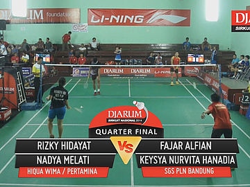 Rizky Hidayat/Nadya Melati (PB HIQUA WIMA/PB PERTAMINA FASTRON) VS Fajar Alfian/Keysya Nurvita Hanadia (SGS PLN BANDUNG)