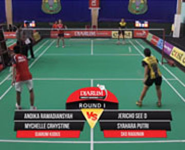 Andika R/Mychelle C (Djarum Kudus) VS Jericho S/Syahara P (SKO Ragunan)