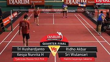 Tri Kushardjanto/Kesya Nurvita Hanadia (TJAKRINDO MASTER/SGS PLN BANDUNG) VS Ridho Akbar/Sri Wulan Sari (HALIM/JAYA RAYA JAKARTA)