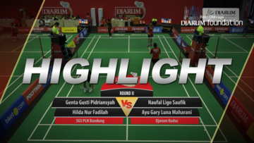 Naufal Ligo Saufik/Ayu Gary Luna Maharani (Djarum Kudus) VS Genta Gusti Pidriansyah/Hilda Nur Fadilah (SGS PLN Bandung)