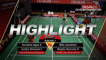 Senatria A/Gebby R (SGS PLN/Mutiara Cardinal Bandung) VS Billy J/Brigita M (CWIBC/Jaya Raya Jakarta) 