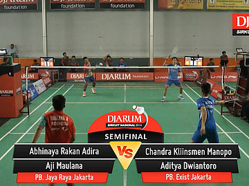 Abhinaya Rakan Adira/Aji Maulana (PB. Jaya Raya Jakarta) VS Aditya Dwiantoro/Chandra Kliinsmen Manopo (PB. Exist Jakarta)
