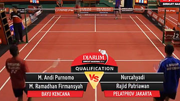 Nurcahyadi/Rajid Patriawan (PELATPROV DKI JAKARTA) VS M. Andi Purnomo/M. Ramadhan Firmansyah (BAYU KENCANA)
